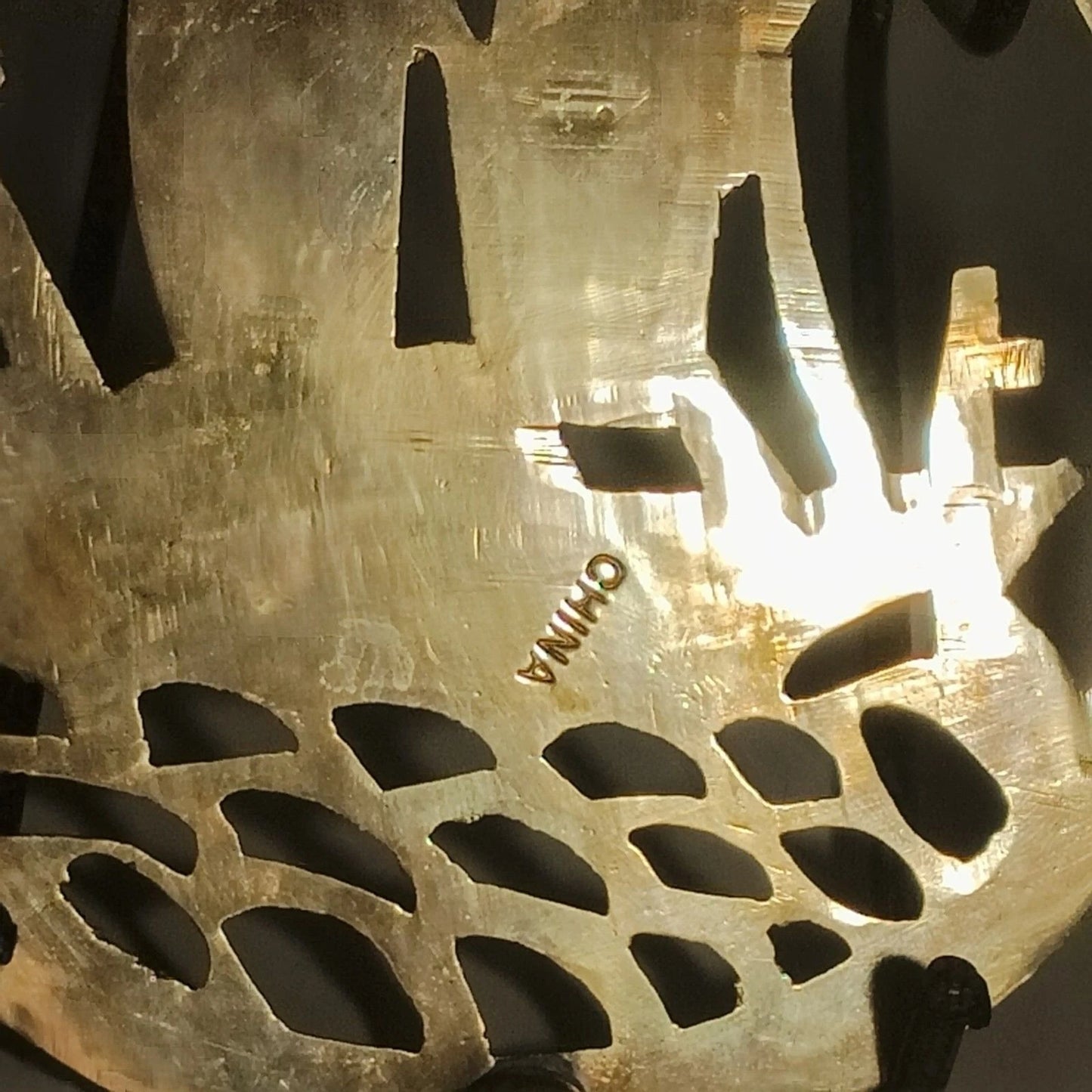 5.25" Brass Trivet Hot Plate Sailboat Cutout Decor Marked CHINA