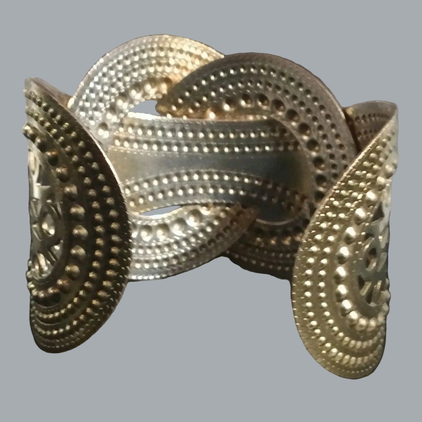 Boho Gold-Tone Embossed Cuff Bracelet | Vintage-Style Filigree Open Bangle