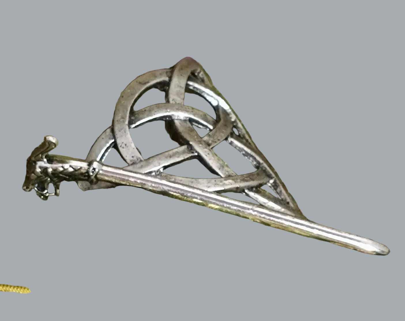 Celtic Knot Hair Slide Barrette Silver Tone 3x2 Renaissance Faire