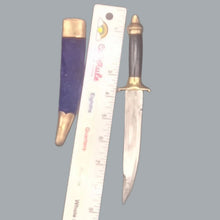 Load image into Gallery viewer, 9&quot; Dagger With Blade 5.5&quot; Ingraved Design India with Blue Fabric Wraped Scabbard
