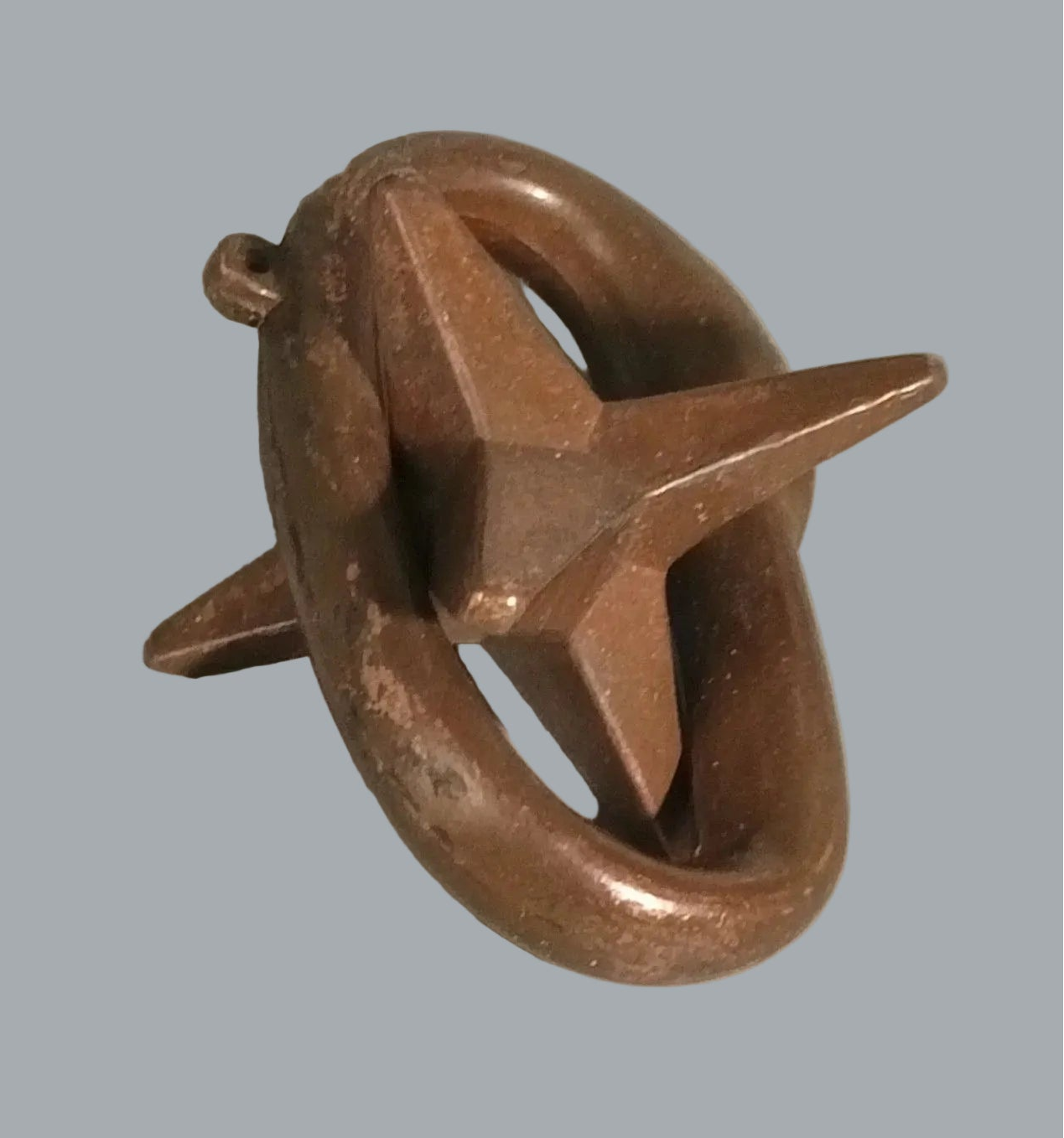 Vintage Cast Metal Ring & Star Puzzle Brain Teaser Made in Taiwan