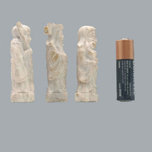 Load image into Gallery viewer, Set of 3 Resin Fu Lu Shou Chinese Immortal Figurines Faux Stone 3.5&quot;
