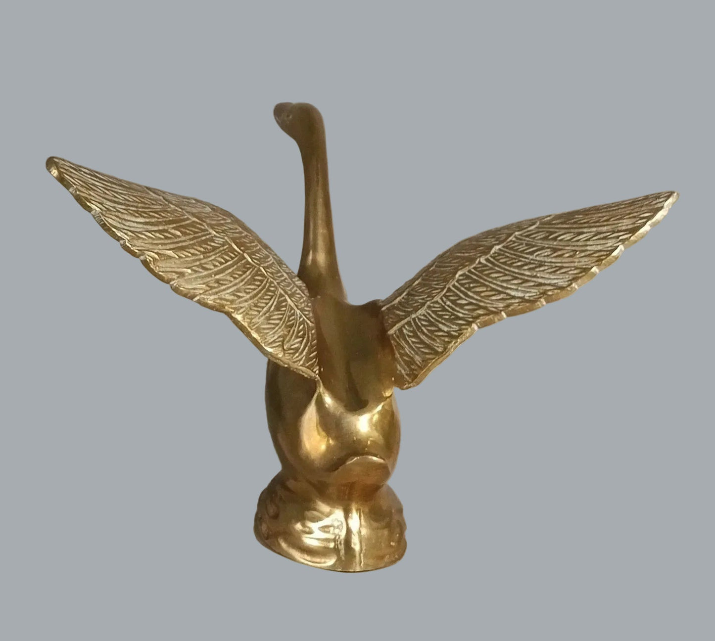 Vintage Brass Flying Goose Figurine 6.5" Made in India