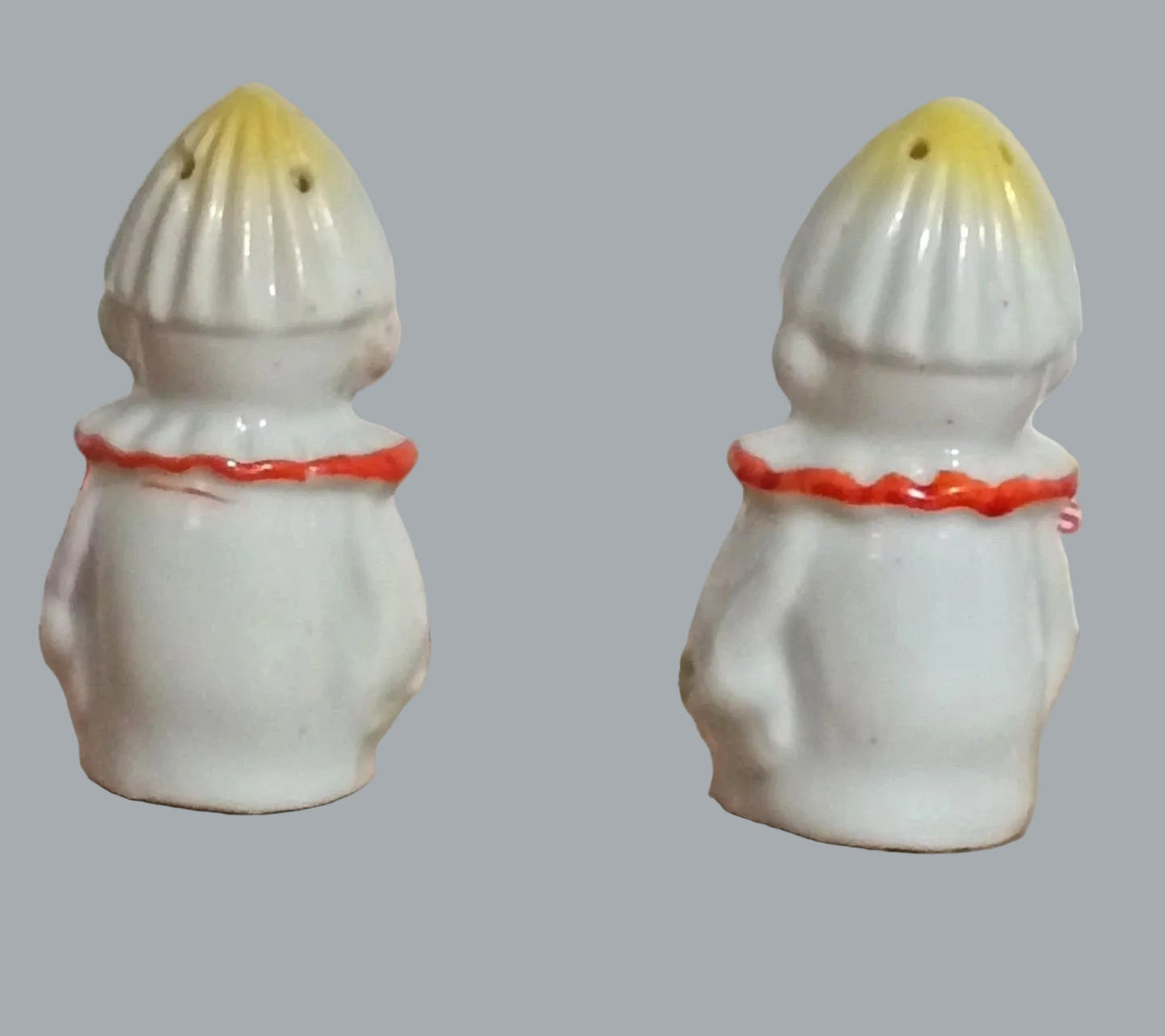 Vintage Japan Mini Clown Salt Pepper Shakers Hand Painted Pair