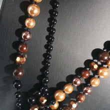 Load image into Gallery viewer, 94&quot; Pearlized Brown Infinity Strand Necklace – Extra Long Layering Bead Strand
