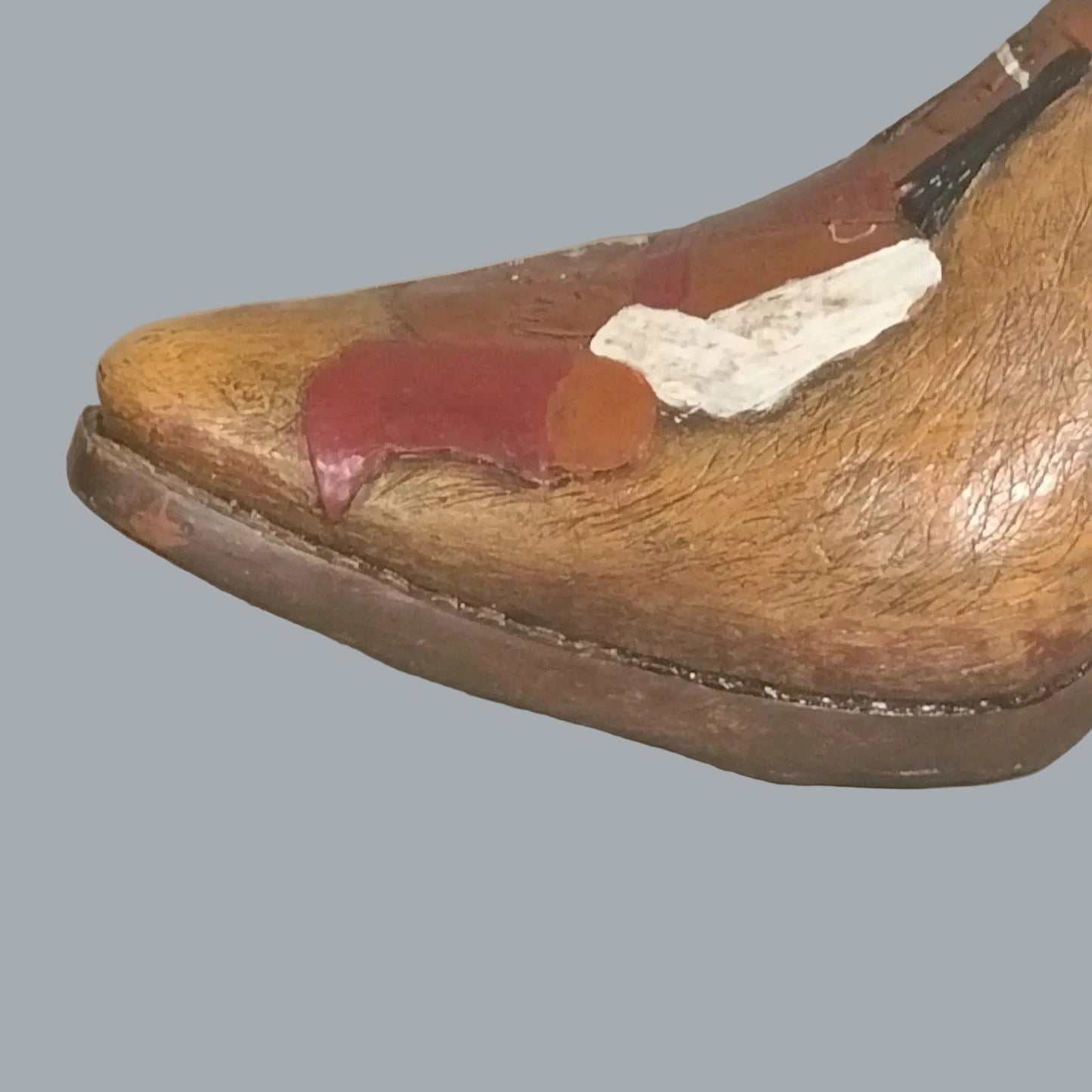 Western Cowboy Boot Vase Holder Native Rider Scene 9.5" Decor
