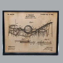 Load image into Gallery viewer, 1898 Roller Coaster Patent Art Print 8x10 Framed | Vintage E. Prescott Design
