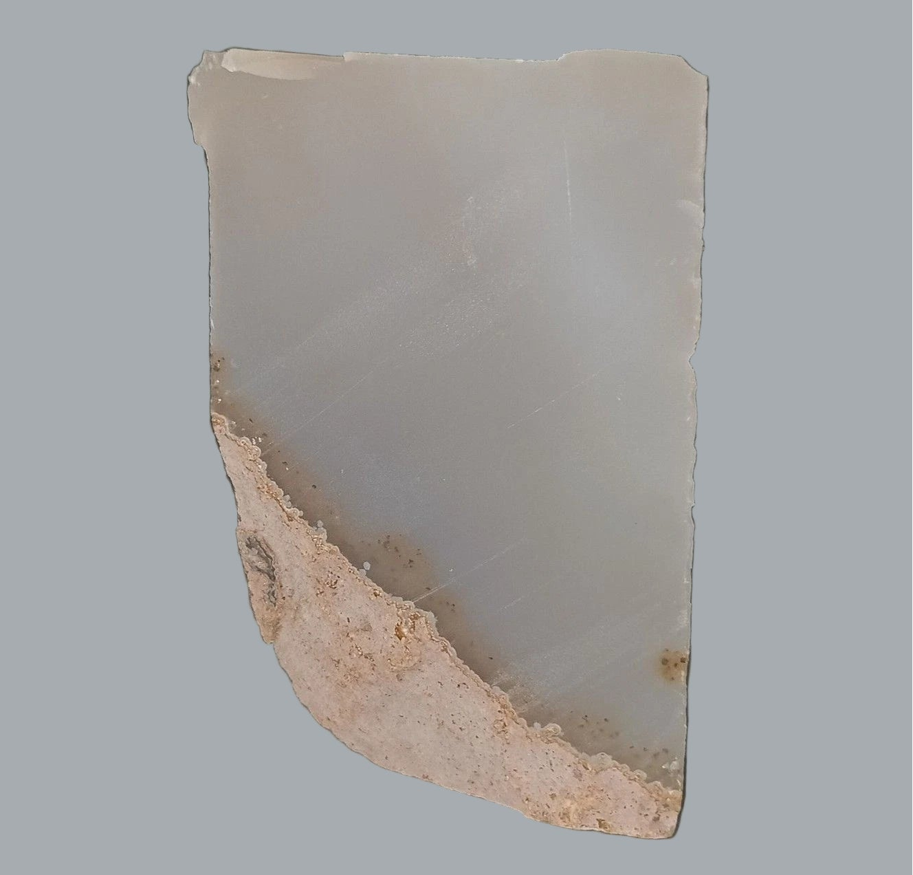 Polished Agate Druzy Quartz Geode Stone Black Inclusions unique natural specimen