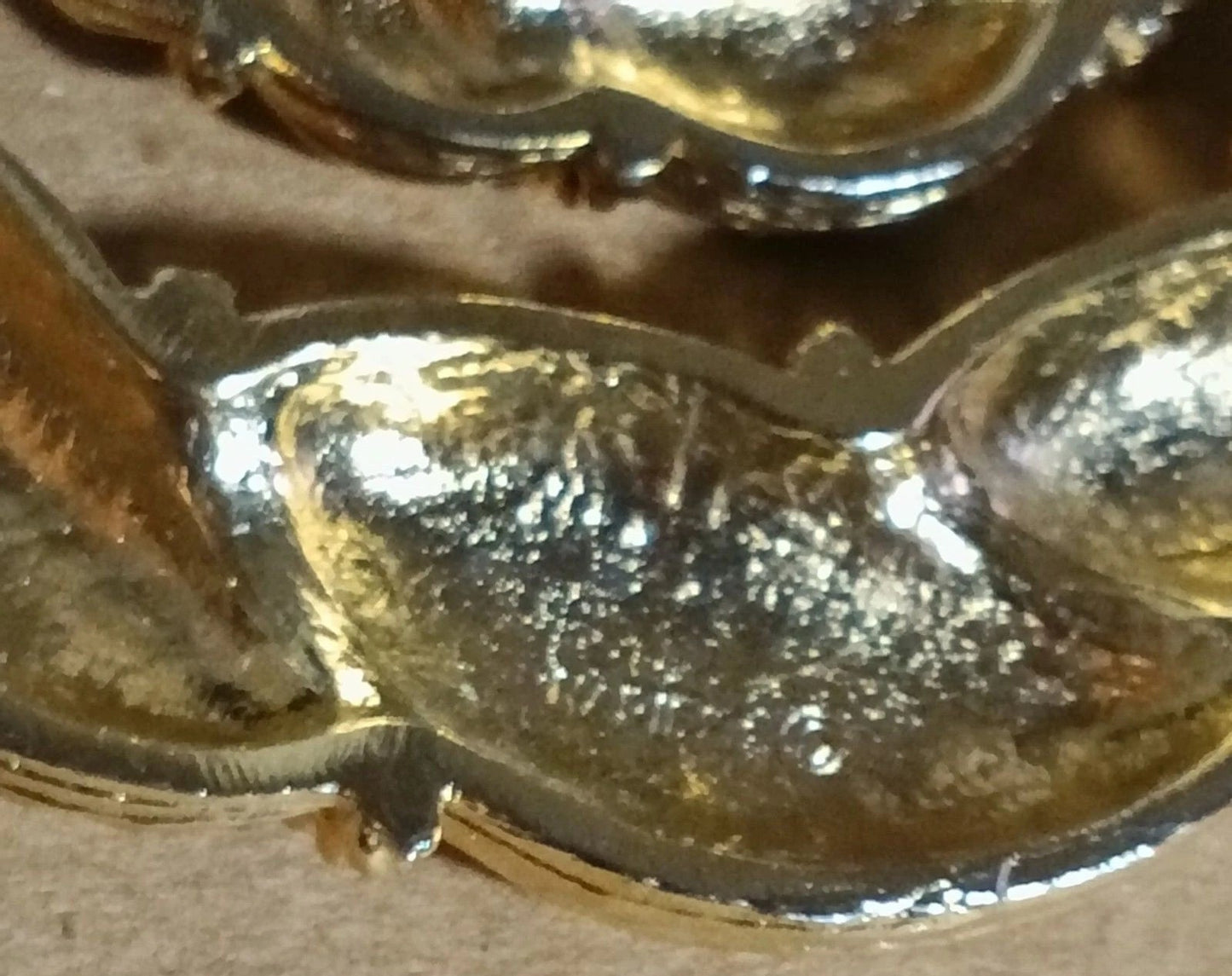 Signed © Napier Goldtone Double Circle Pendant Necklace Textured 2.5” Vintage