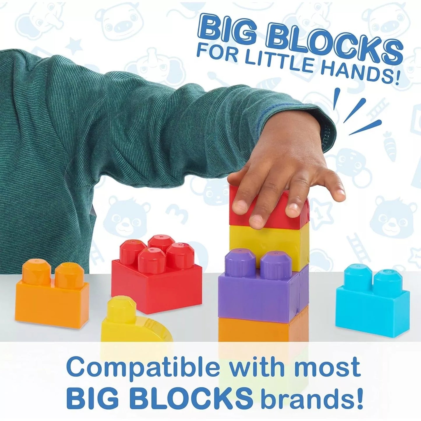 Patch Academy 53 Large Building Blocks Includes 6 Character Figures by Just Play