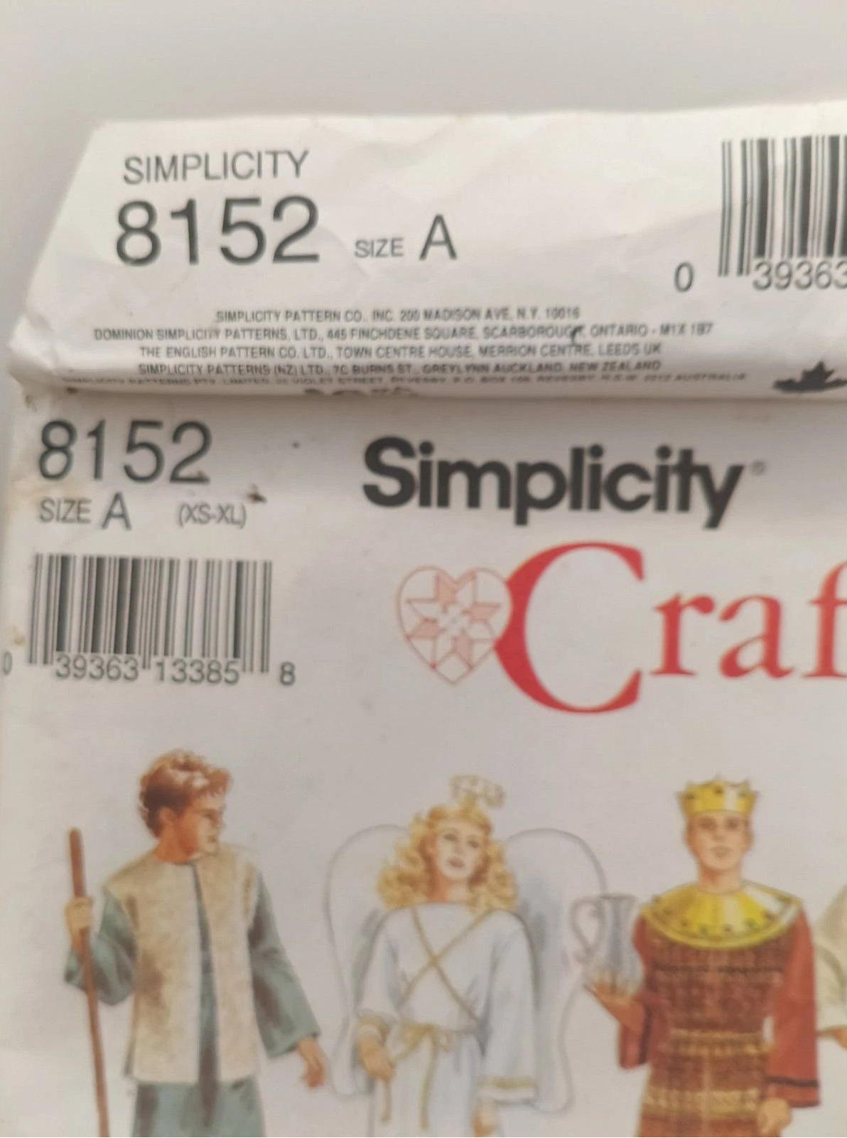 Vintage Simplicity 8152 Nativity Costumes Sewing Pattern partially cut