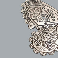 Load image into Gallery viewer, Butterfly Hair Barrette Detailed Mechanical Gears &amp; a Beautiful Butterfly Shape
