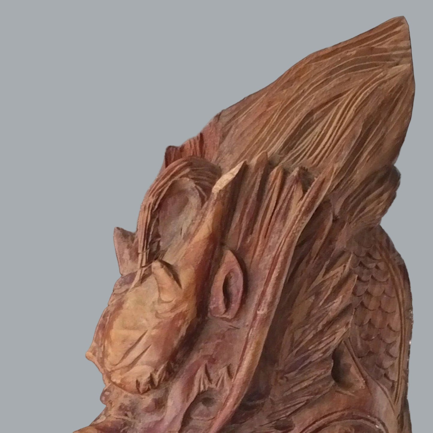 Vintage Hand Carved Wooden Dragon Wall Hanging Plaque Fantasy Art 13x5x2 in