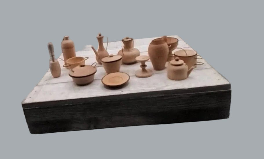 12 Mini Wooden Kitchen Utensils Set Dollhouse Craft Unfinished Wood Decor