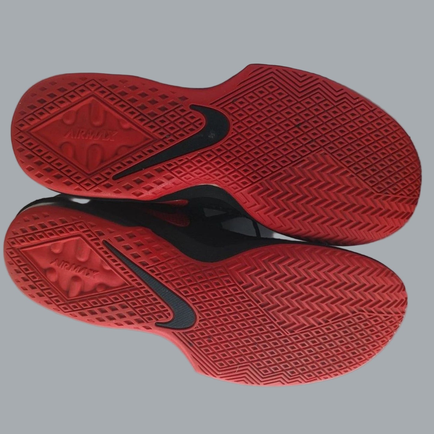 Preowned Nike Air Max Infuriate 2 Mid Basketball Shoes - Black & Red 8.5