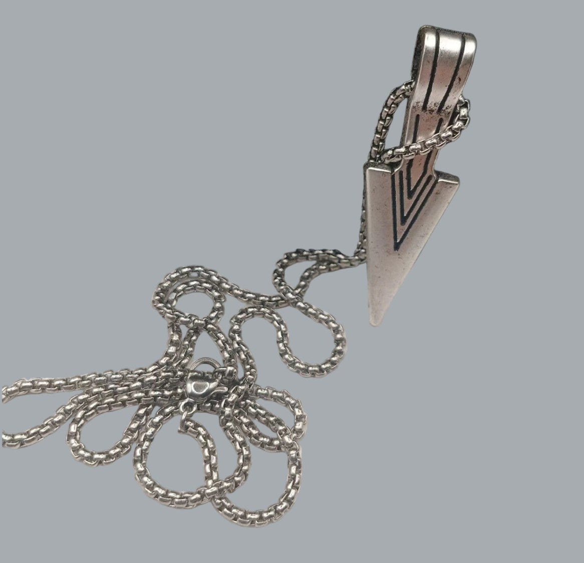 Viking Necklace Nordic Compass Celtic Pendant Nordic Amulet Silvertone 22" Chain