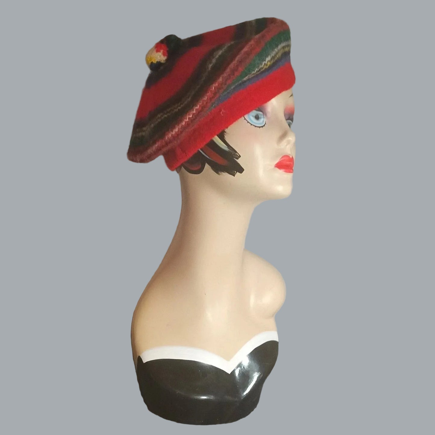 Vintage Royal Stewart Tam O'Shanter 100% Wool Made in Scotland