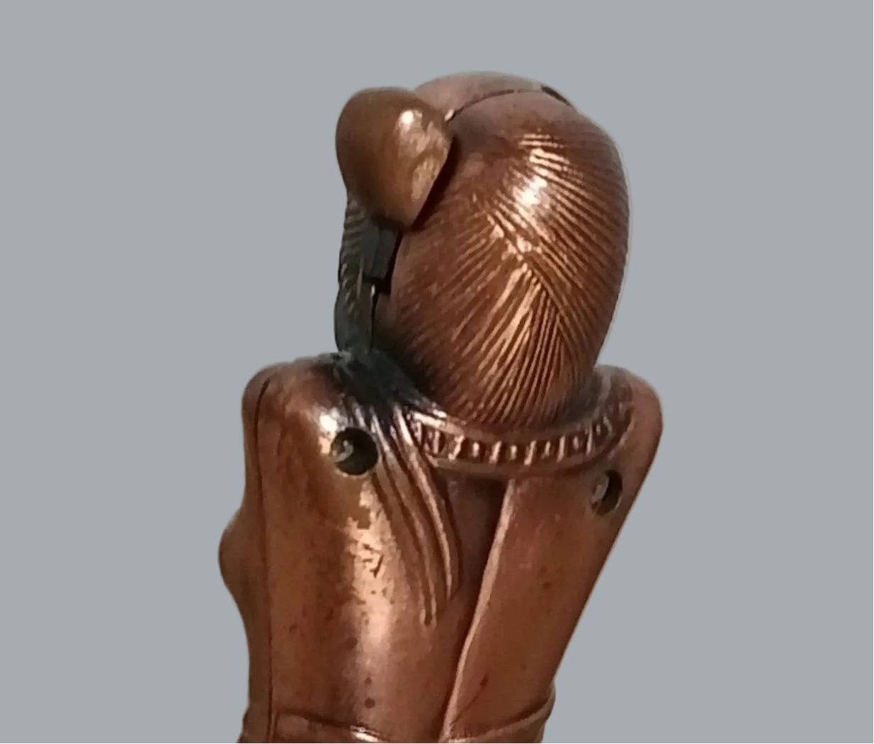 Vintage Nude Lady Butane Lighter 3in Copper Tone Art Deco Pin-Up