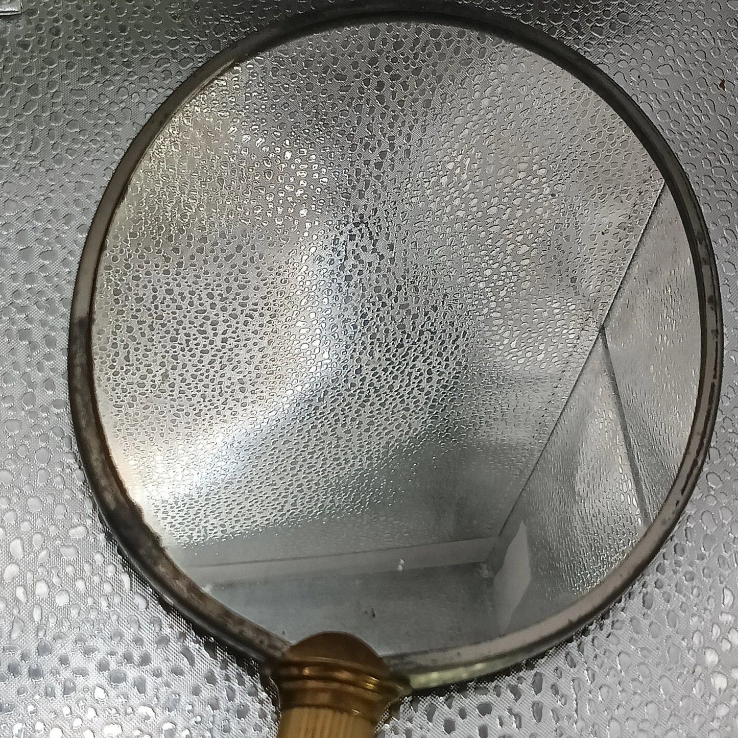 Vintage Gold-Tone Vanity Hand Mirror & Hair Brush Set Floral Design