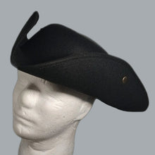 Load image into Gallery viewer, Pirate Hat Colonial Black Tricorn snaps hat
