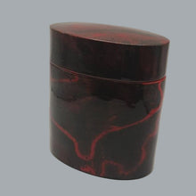 Load image into Gallery viewer, Vintage Japanese Lacquer Nesting Boxes Set - 6&quot;, 5&quot;, 4&quot; Red &amp; Black Marbled Jars
