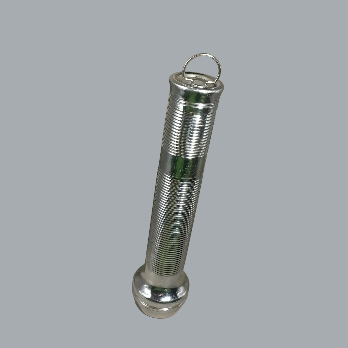 Vintage Ray-O-Vac Sportsman Chrome Ribbed Flashlight 9.5” Hanging Ring