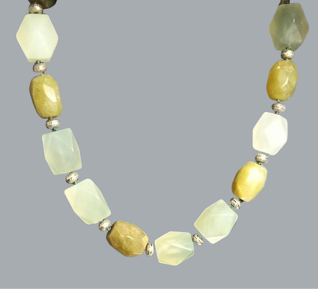 Sigrid Olsen Chunky Green Stone Necklace Toggle Clasp Boho Artisan Jewelry 18