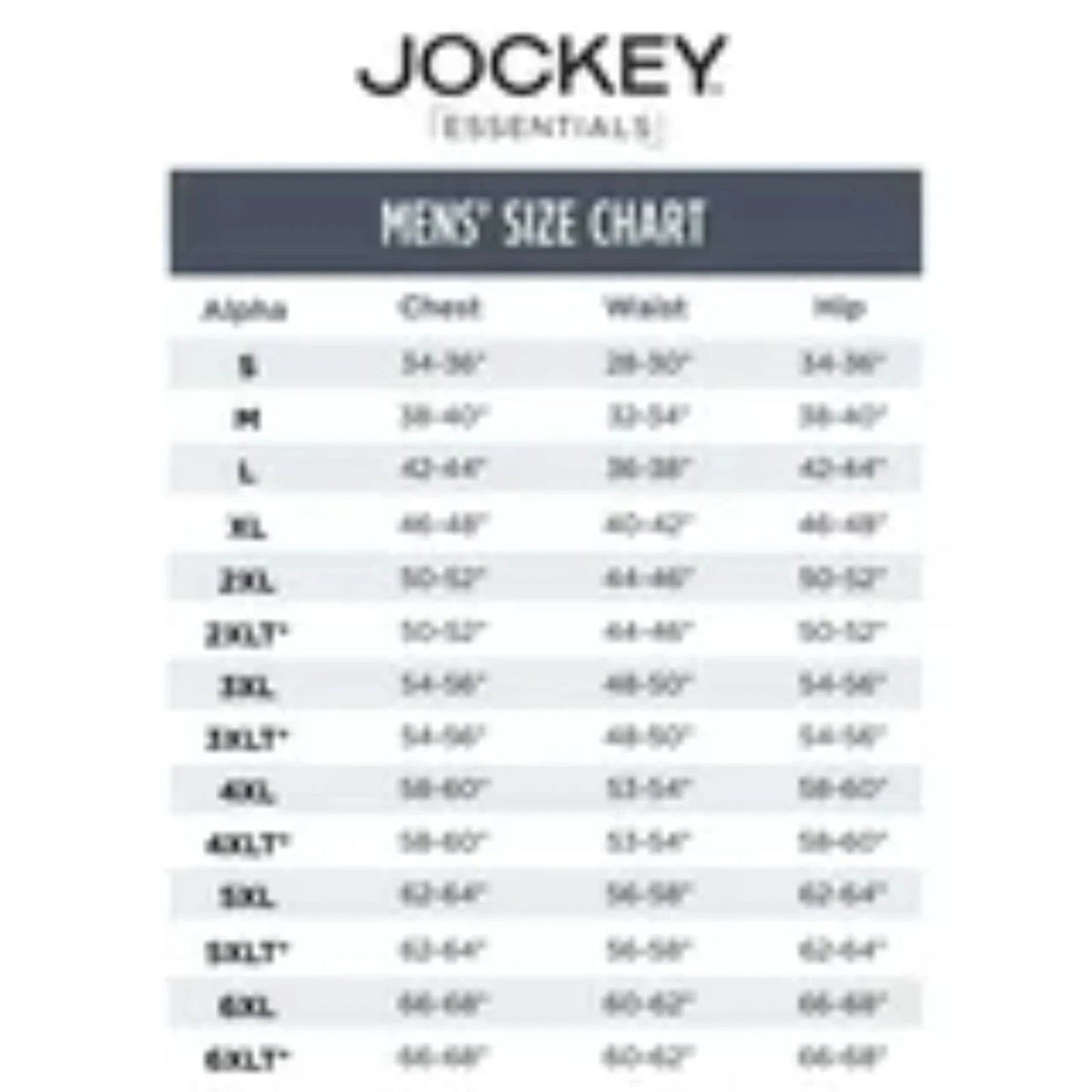 Jockey Men's 3-Pk Cotton Tank Top A-Shirt White Undershirt 3XL Comfort NWT