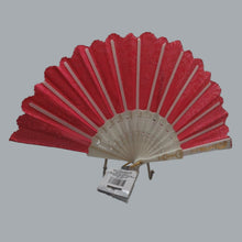 Load image into Gallery viewer, Bronzing Flower Pattern Folding Fan Chinese Style Silky Fan Accessories Rose Red
