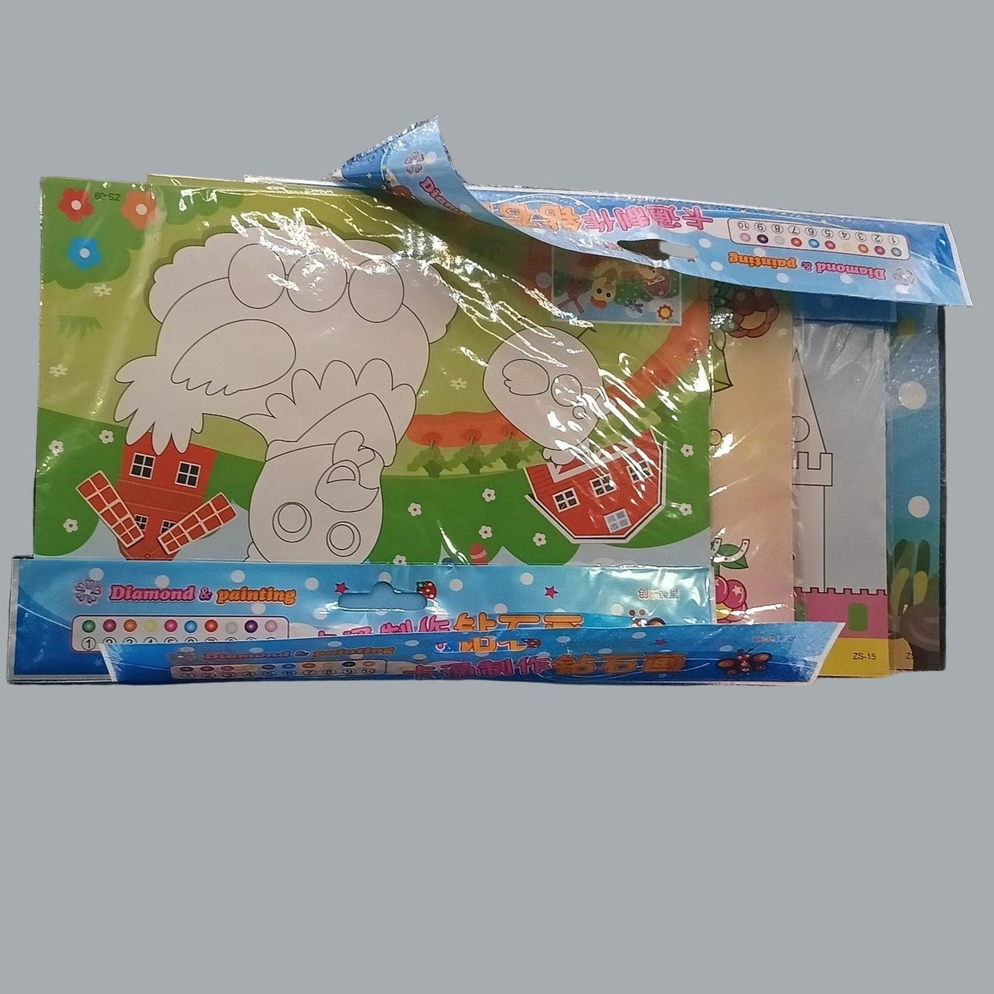 4-Pack Cartoon Diamond Painting Kits | Kids DIY Mosaic Sticker Art Set