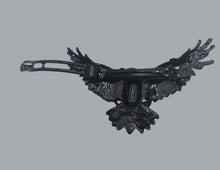 Load image into Gallery viewer, Viking Crow Hairpin - Matte Black Raven Hair Clip Gothic Norse Renaissance Faire
