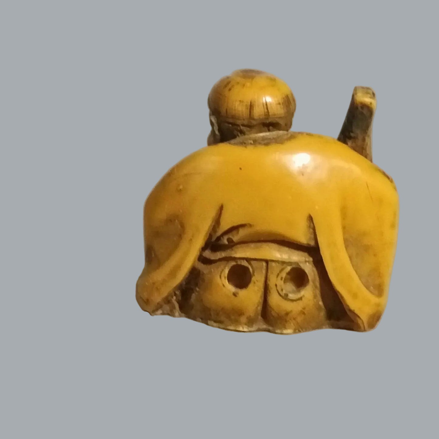 Vintage Asian Netsuke Style Double Face Elder Miniature 1.5"