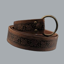 Load image into Gallery viewer, 5PC Renaissance Medieval Belt Set w/ Pouch, Bottle, Hikes Faux Leather Cosplay
