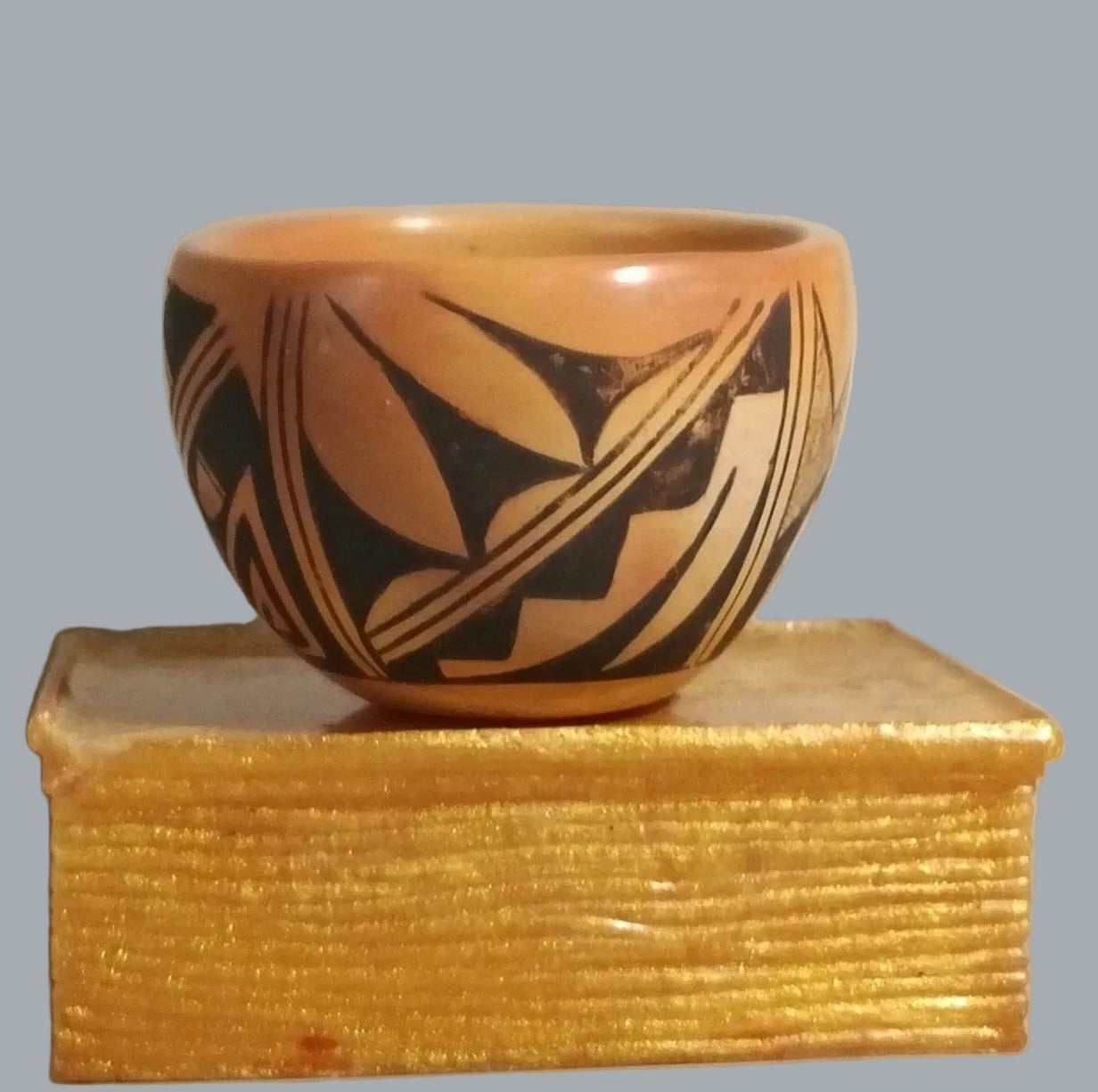 Signed E. Polleheco Southwest Pueblo Miniature Pottery Bowl 3"