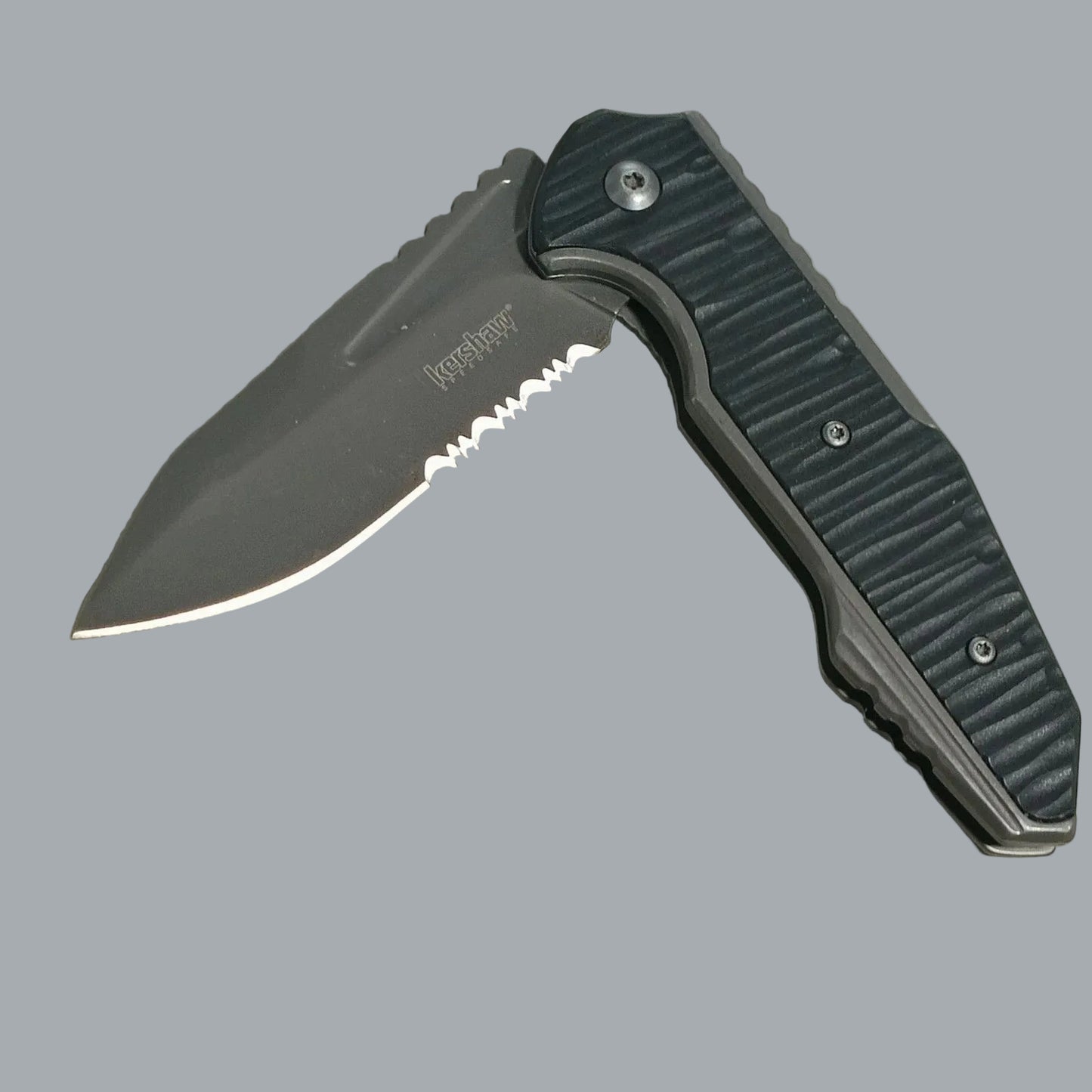 Kershaw Assisted Open Pocket Knife 8Cr13MoV Part Serrated 3.5" Blade