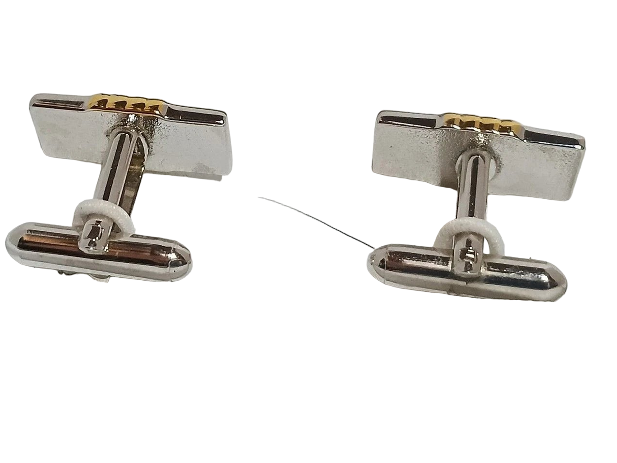 Yves Saint Laurent YSL Two-Tone Bar Cufflinks in Original Logo Box Macy’s