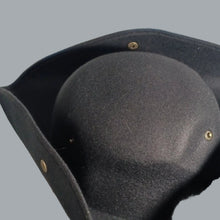 Load image into Gallery viewer, Pirate Hat Colonial Black Tricorn snaps hat
