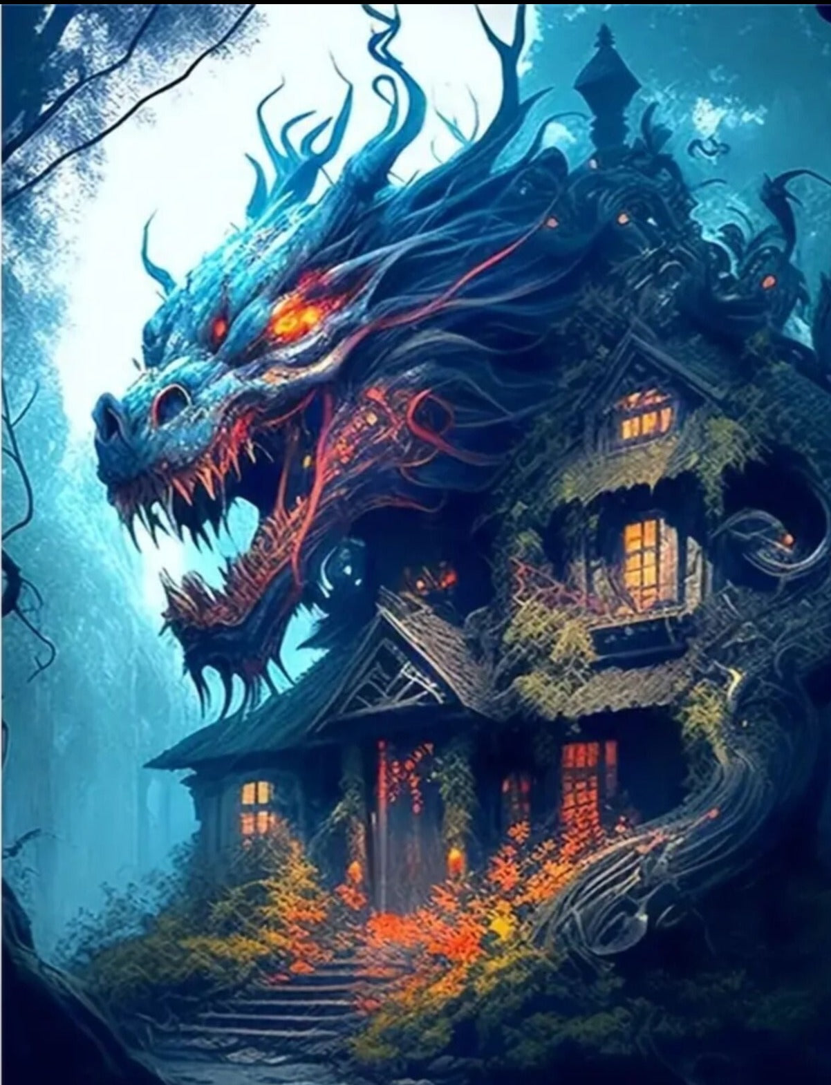 5D Diamond Painting, Zodiac Dragon Diamond Painting Frameless 11.8inx15.7in