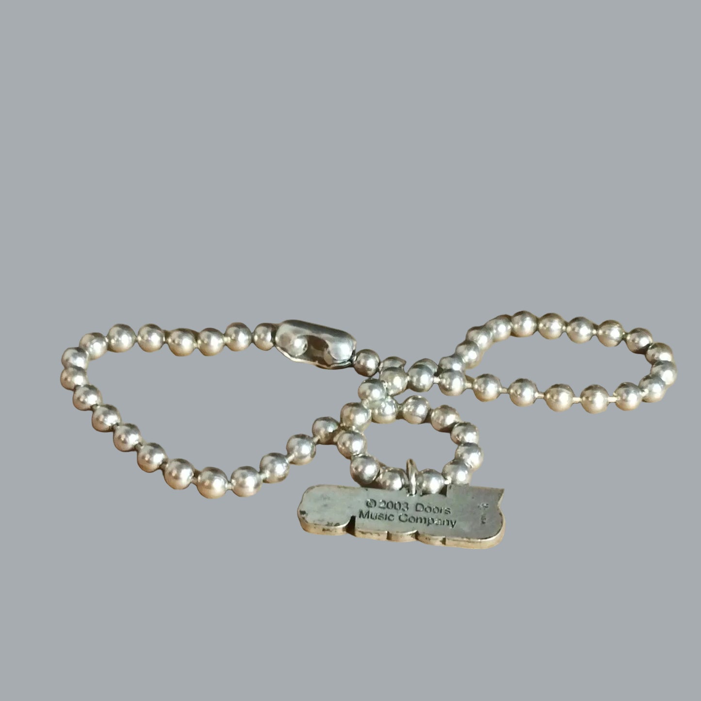 The Doors Necklace ©2003 Doors Music Company Logo Pendant Ball Chain Y2K