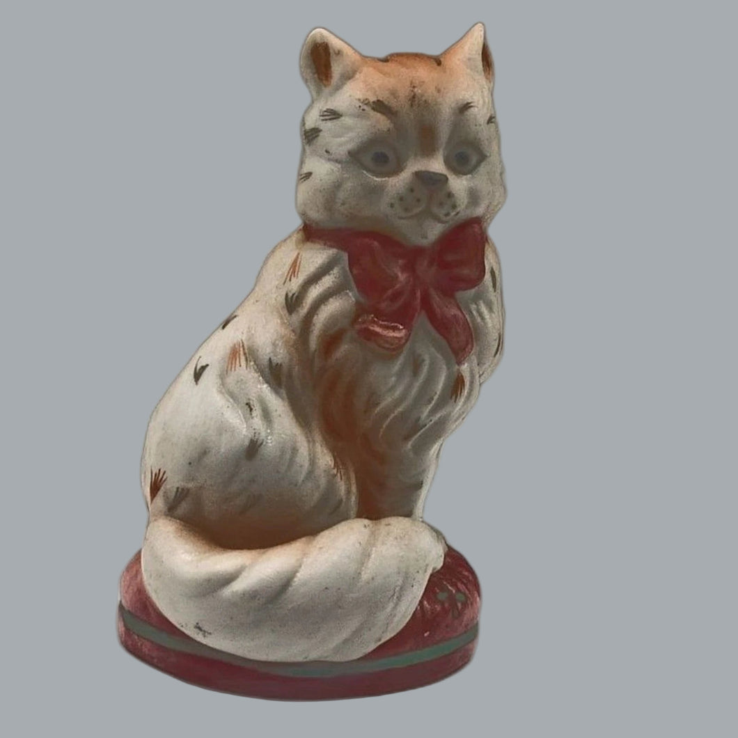 Franklin Mint Curio Cabinet Staffordshire Cat Figurine 1986 Preowned 3