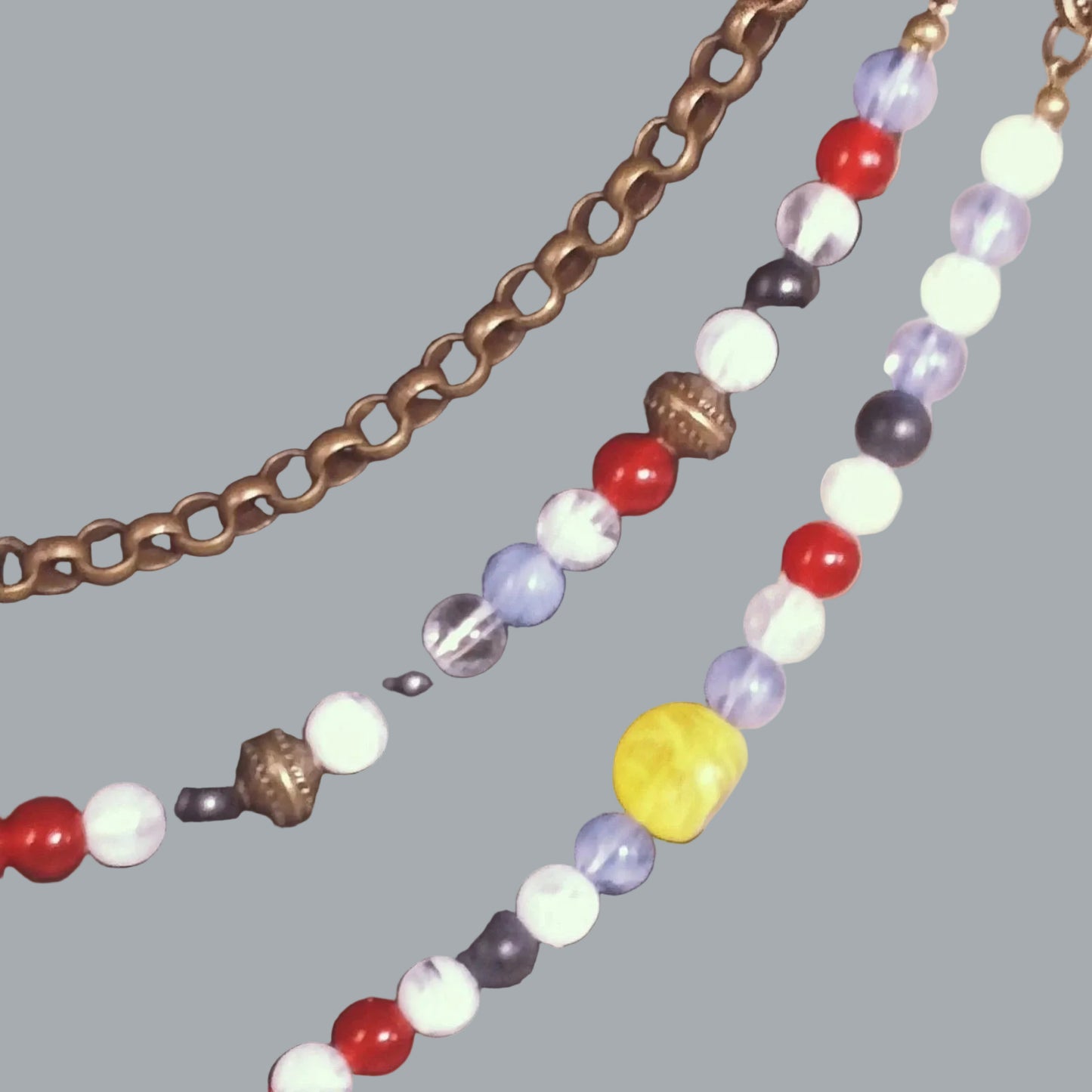 Viking Oval Brooch Pair w/ Chain & Beaded Drapes Cloak Pins NWT