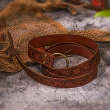 Load image into Gallery viewer, Medieval PU Leather O-Ring Belt 65.4&quot; – Renaissance Knight, LARP, Viking
