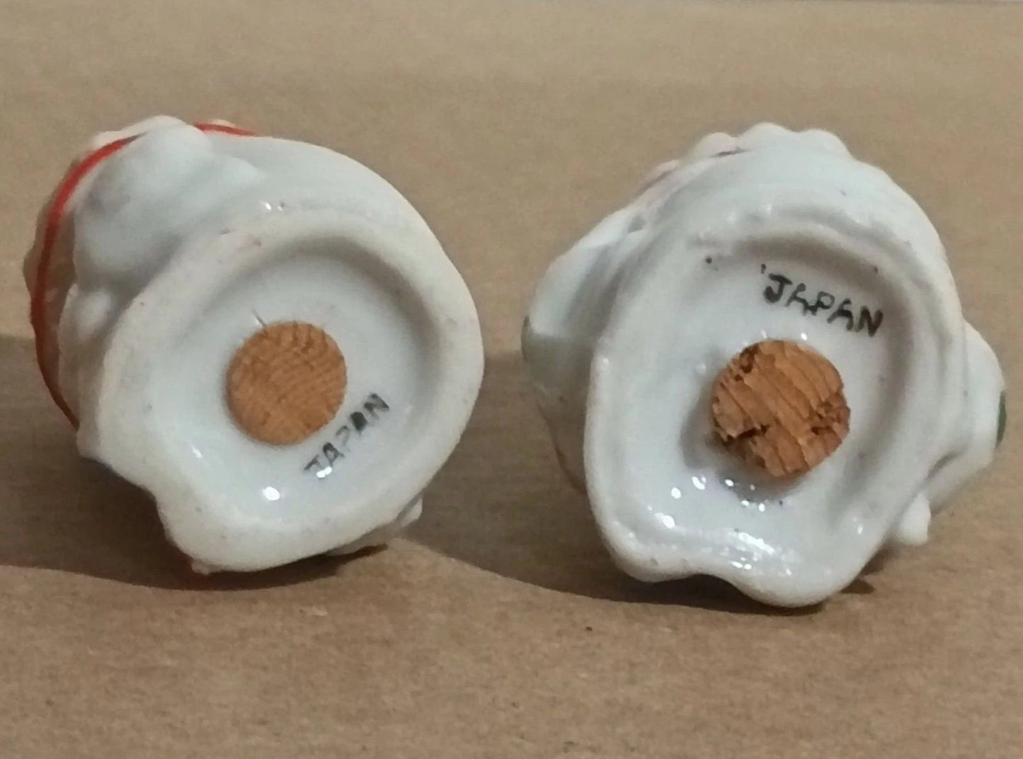 Vintage Japan Mini Clown Salt Pepper Shakers Hand Painted Pair