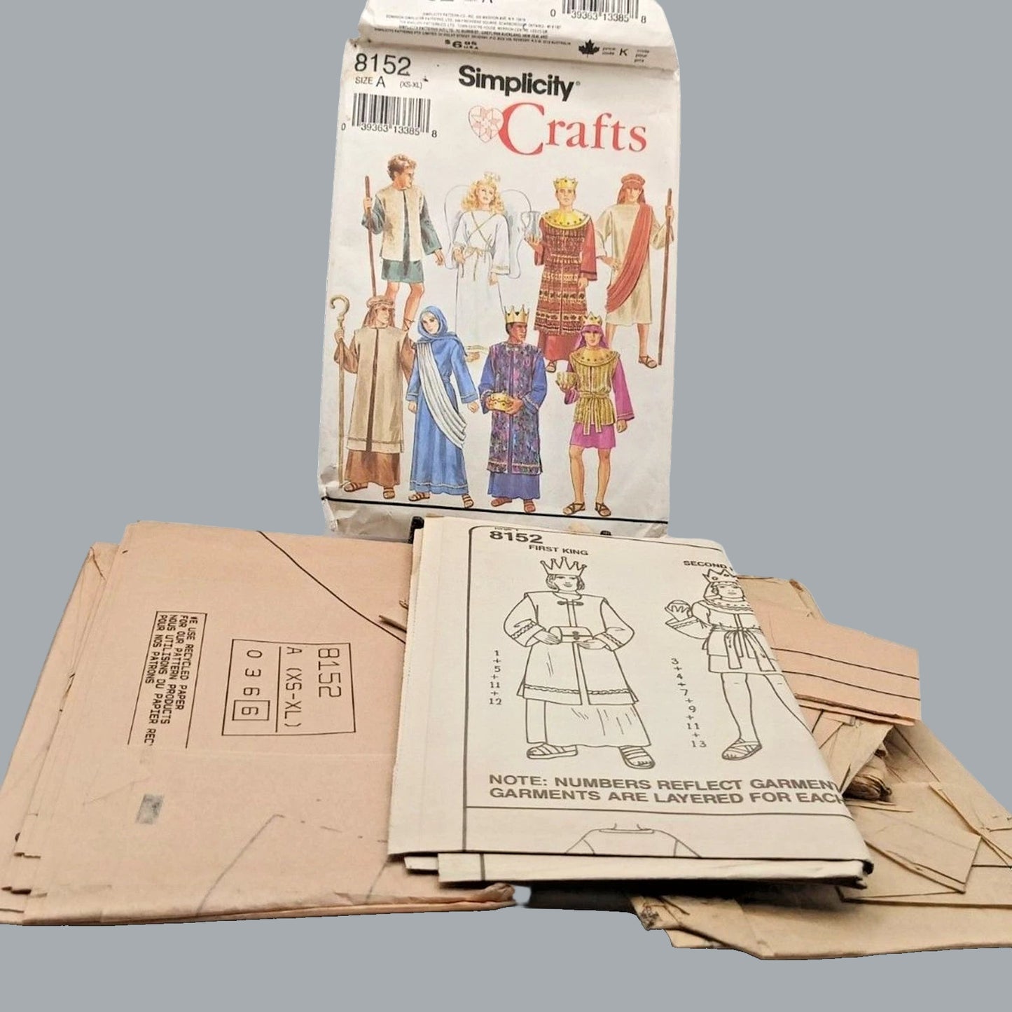 Vintage Simplicity 8152 Nativity Costumes Sewing Pattern partially cut
