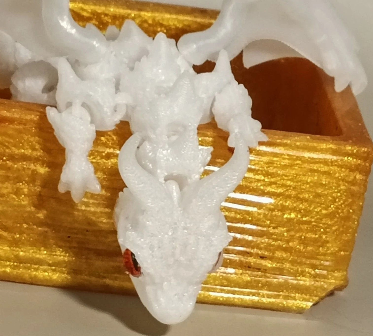 9" UV Glowing Dragon Statue Poseable Wings Fantasy Night Light Decor