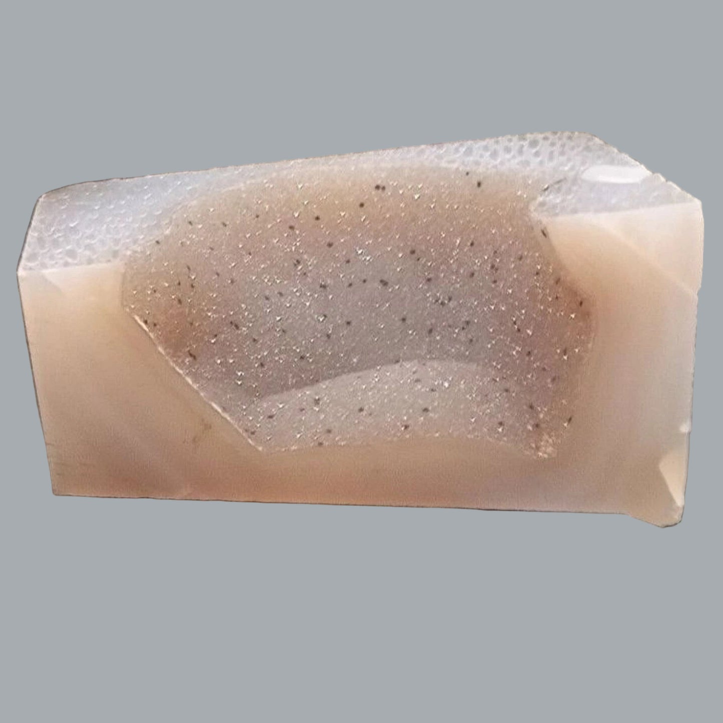 Polished Agate Druzy Quartz Geode Stone Black Inclusions unique natural specimen