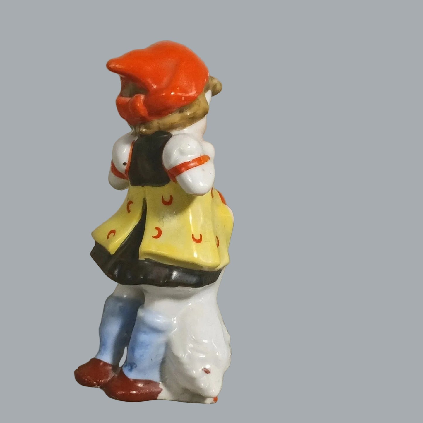 Vintage Japan Porcelain Girl Feeding Goose Figurine 5.5" Child & Duck