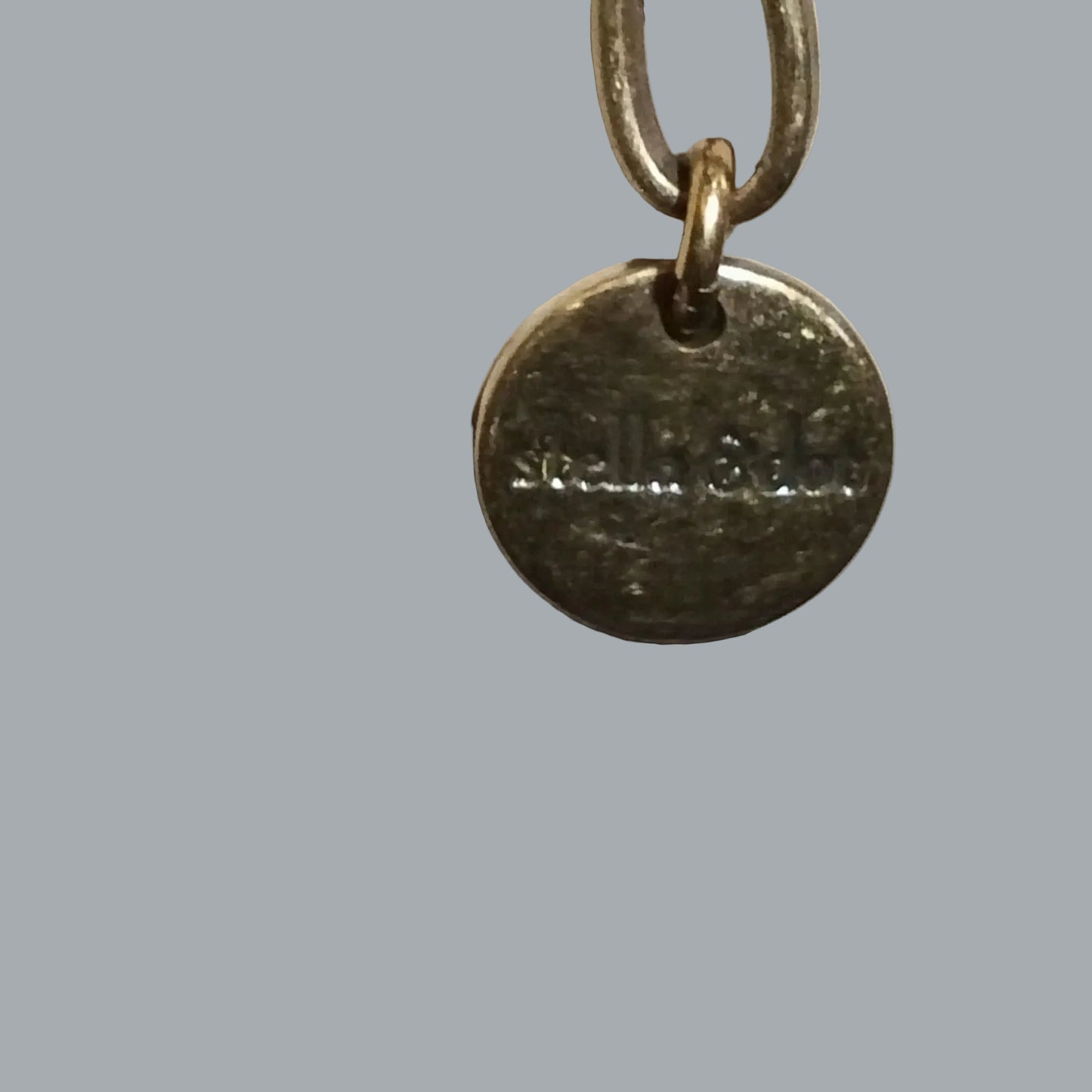 Stella & Dot Gold Tone Coral Red Fan Statement Necklace Chunky Chain