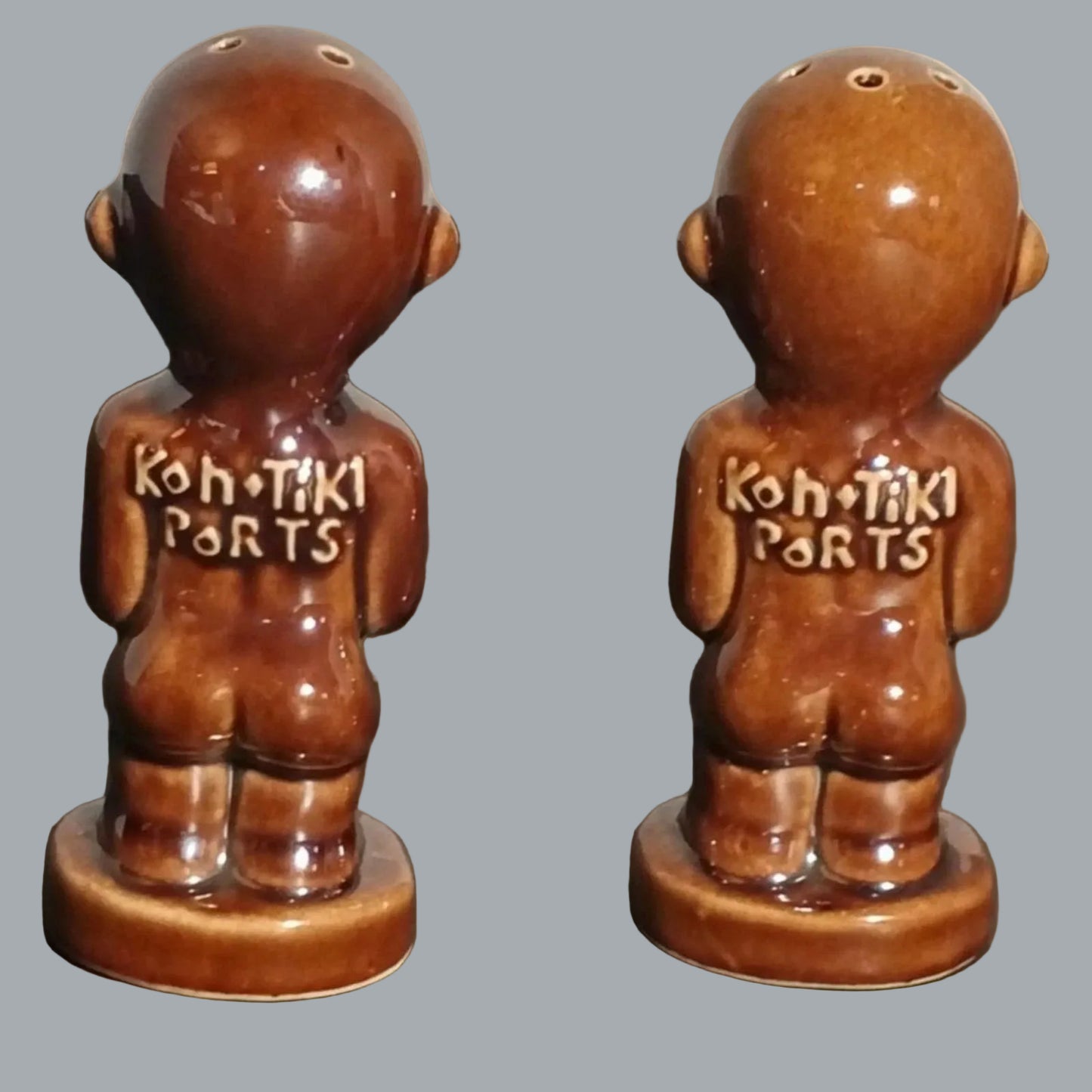 Koh-Tiki Ports Tiki Salt & Pepper Shakers Set, Design by S. Crane, Japan
