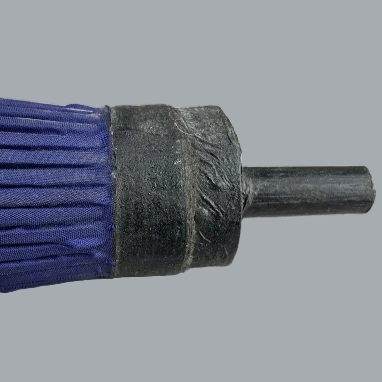 Vintage Blue Hand Painted Asian Parasol Wood Handle 25" Umbrella